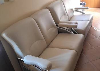 Sofa dwuosobowa skórzana komplet 2 sztuki.