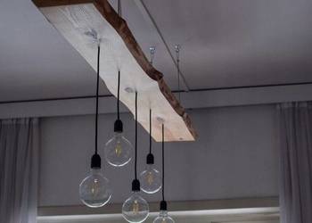 Lampa loft deska dębowa retro wisząca ozdobna