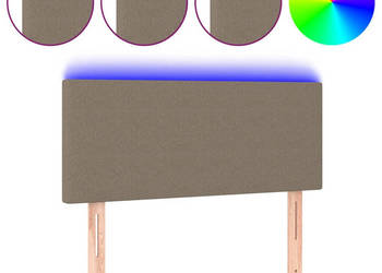 Zagłówek do łóżka z LED taupe 100x5x78/88 cm tkanina WM-3121326
