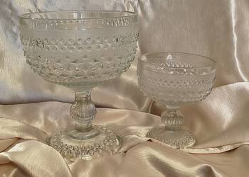 Zestaw szkła PRL "Romby i guziczki" - HSG Ząbkowice | Vintage