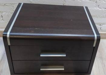 Szafka nocna WENGE – 2 szuflady, elegancka, solidna, ciemny brąz
