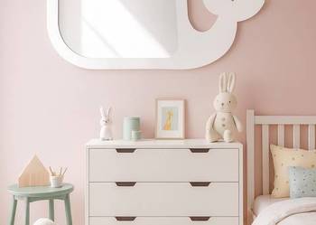 Lustro dekoracyjne ścienne dla dziecka w ramie mdf - WIELORYB