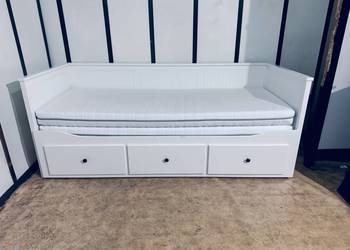IKEA HEMNES Leżanka Łóżko z 3 szufladami, 2 materace ,białe Transport