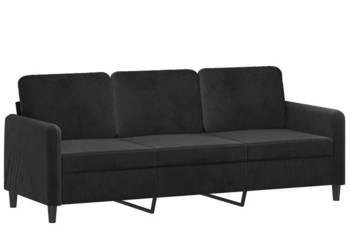 Sofa 3-osobowa czarny 180 cm tapicerowana aksamitem WM-359457