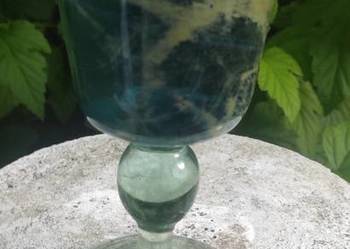 Mdina Glass*kielich szklany * sygnowany * Michael Harris „Blue Summer”