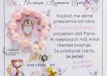 Podziękowania dla Gości I Komunia Św. - dziesiątka różańca ze zdjęciem