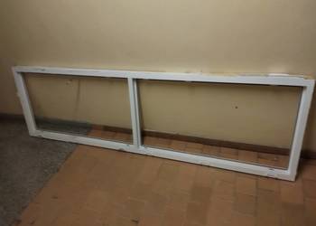 Okno PCV 257x76 cm – dwuskrzydłowe – stan idealny – podwójna szyba