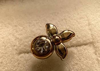 Kolczyk "złoty / srebrny" z diamentem | kwiat / kwiatek