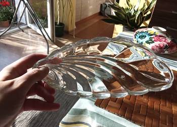 Prl śledziarka art deco szkło mała Ząbkowice? Hortensja?