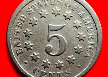 5 Centów USA - Shield -1868 r - In God We Trust -