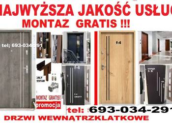 drzwi wejściowe zewnętrzne do mieszkania w bloku z montażem