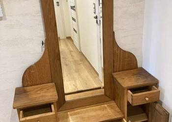 Komoda dębowa z lustrem