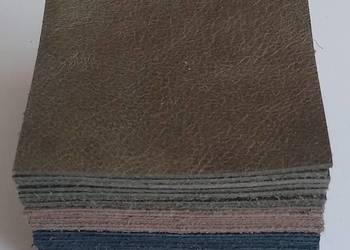 Skóra Kwadrat 8 x 8 cm (30 sztuk) Licowa Włoska Brąz Zieleń mix (49)