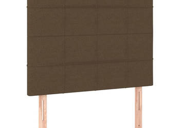 Zagłówek do łóżka z LED ciemnobrązowy 90x5x118/128 cm tkanina WM-3122409