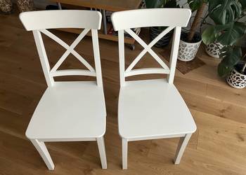 IKEA INGOLF 2 krzesła drewniane w kolorze BIAŁYM
