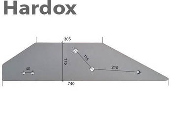 Płoza długa HARDOX 93601/L części do pługa FRAUGDE