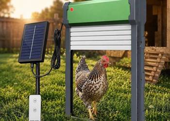 Automatyczne drzwi do kurnika z panelem solarnym – stan bardzo dobry