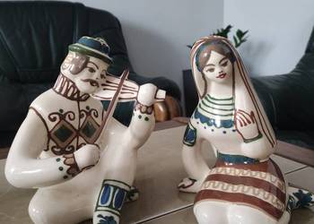 Figurki Hucułów Majolika Lwowska, ręcznie zdobiona