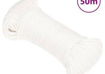 vidaXL Linka żeglarska, biała jednolita, 3 mm, 50 m, polipropyle(sku152535)