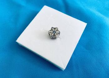 nowa unikatowa zawieszka charms beads tafla śniegu w cyrkonie srebro 925