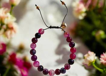 Bransoletka na sznurku z kamienia Agat