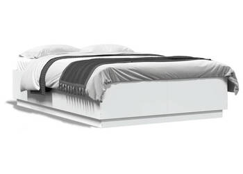 Rama łóżka z LED biała materiał drewnopochodny 120x200 cm WM-3209618