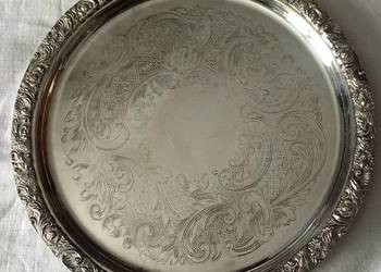 Patera posrebrzana stara okrągła CHASED Anglia Patera posrebrzana stara okrągła CHASED Anglia