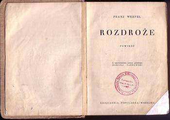 (2416) ROZDROŻE FRANZ WERFEL  OKOŁO 1930 ROKU.