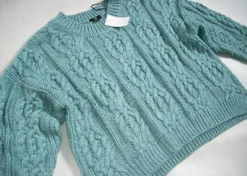 H&M luźny sweter Gruby NOWY wełna 10% L XL