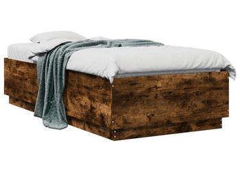 Rama łóżka przydymiony dąb materiał drewnopochodny 75x190 cm WM-3209762