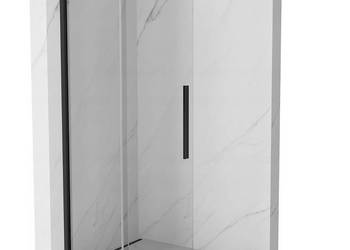 DRZWI PRYSZNICOWE ROZSUWANE czarne WALK-IN Ścianka 8mm