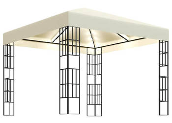 Altana ze sznurem lampek LED 3x3 m kremowa WM-3070320