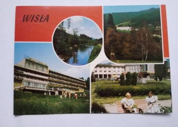 Pocztówka z Wisły 1991r. Ze znaczkiem