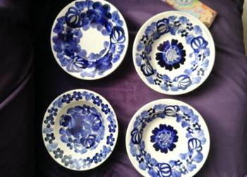 Talerzyk miseczka fajans Włocławek prl komplet