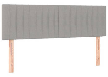 Zagłówek do łóżka z LED jasnoszary 144x5x78/88 cm tkanina WM-3121848