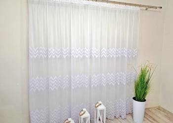 Firanka Długa z markizety bambus haftowana. Na wymiar