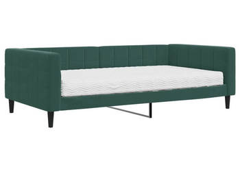 Sofa z materacem do spania ciemnozielona aksamit 100x200 cm WM-3196676