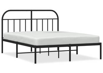 Łóżko Metalowe Czarne Rama Łóżka Ze Stelażem 140x190 cm WM-353635