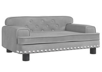Sofa dla dzieci jasnoszara 70x45x30 cm aksamit WM-3196294