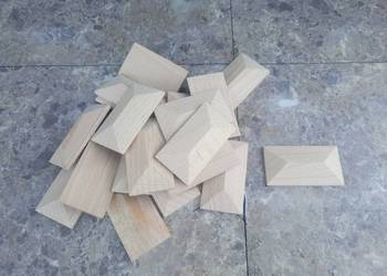 Aplikacje piramidy 20szt koperty buk 6,5x3,5cm zegara mebla renowacja