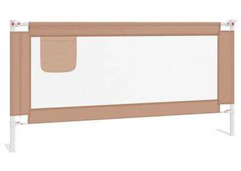 vidaXL Barierka do łóżeczka dziecięcego, taupe, 180x25 cm, tkanin(SKU10222)