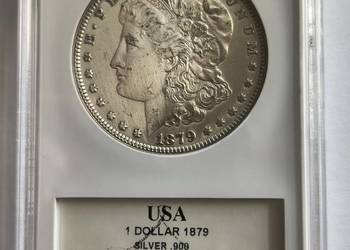 USA 1 dolar 1879 srebro Ag 900 , grading