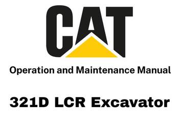 DTR Instrukcja operatora, katalog obsługi, UDT - serwis - CAT 321D