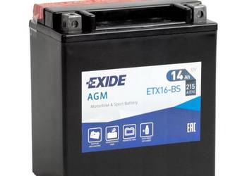 Akumulator motocyklowy 12V 14Ah 215A EXIDE ETX16-BS YTX16-BS