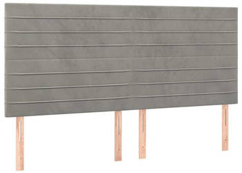 Zagłówek do łóżka z LED jasnoszary 180x5x118/128 cm aksamit WM-3122624