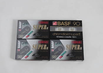 Kaset magnetofonowe BASF Chrome Super II 90 (CR-S II) – Zestaw 4 szt. NOWE