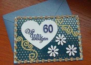 Kartka na 60. Urodziny - wykonana ręcznie