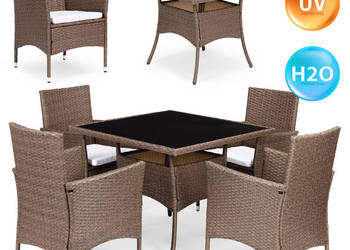 Komplet mebli ogrodowych z technorattanu 4 krzesła + stół MultiGarden