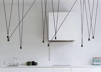 Lampa sufitowa, pająk, liniowa 9 punktów - czarna geometryczna