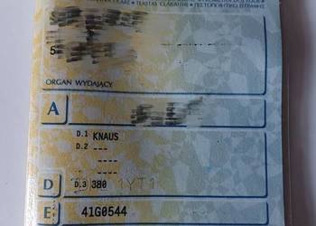 Komplet papierów do przyczepy kempingowej KNAUS 380